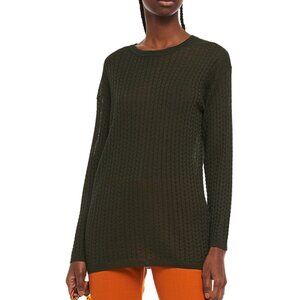 NWOT M MISSONI Sweater, Wool Blend Green Chevron Ribbed Knit, IT44 US8